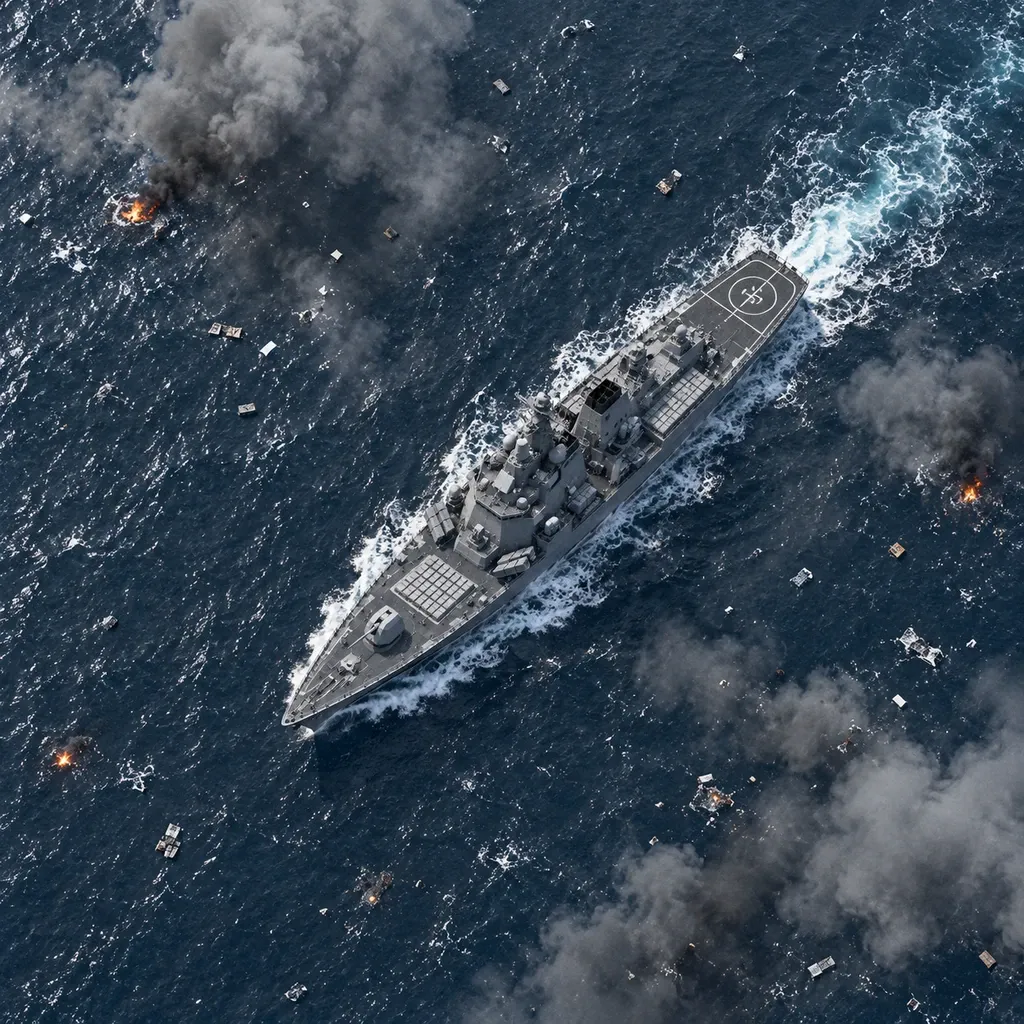 A battle report photo from the sea